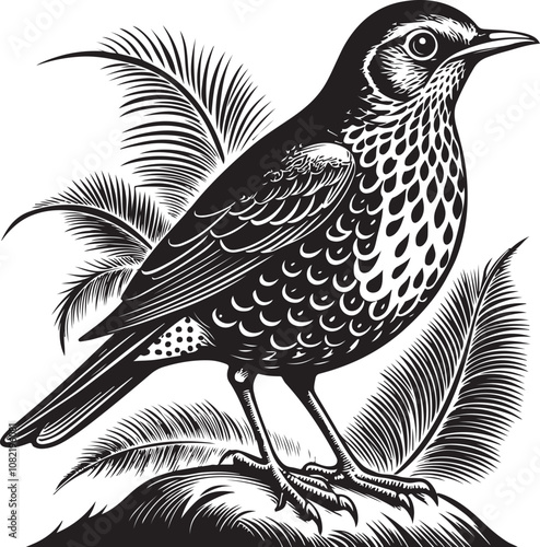 Clay Colored Thrush vector