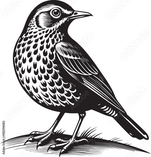 Clay Colored Thrush vector