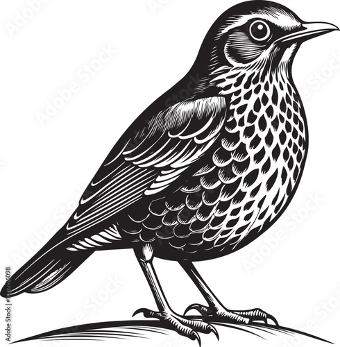 Clay Colored Thrush vector