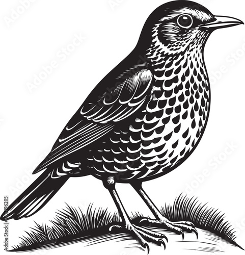 Clay Colored Thrush vector