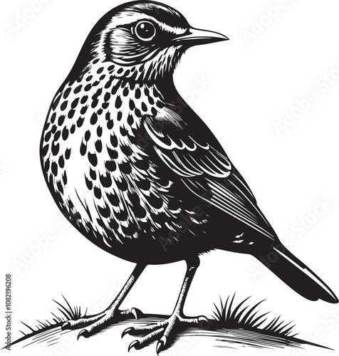 Clay Colored Thrush vector