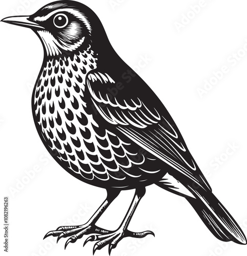 Clay Colored Thrush vector