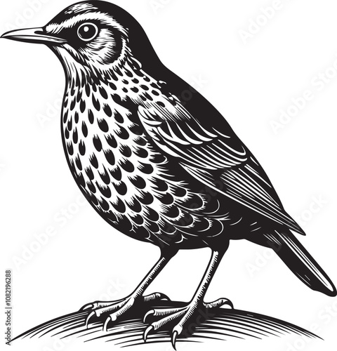 Clay Colored Thrush vector