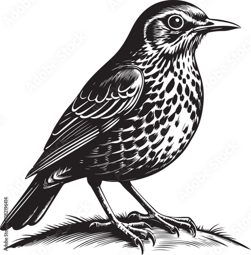 Clay Colored Thrush vector