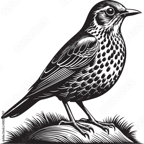 Clay Colored Thrush vector