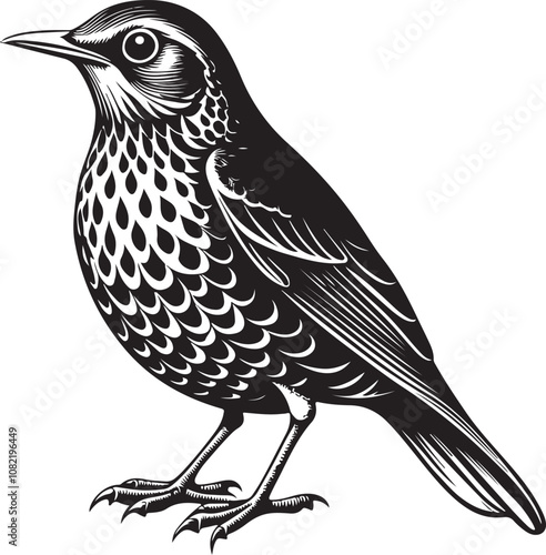 Clay Colored Thrush vector