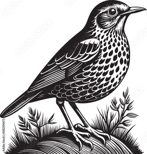 Clay Colored Thrush vector