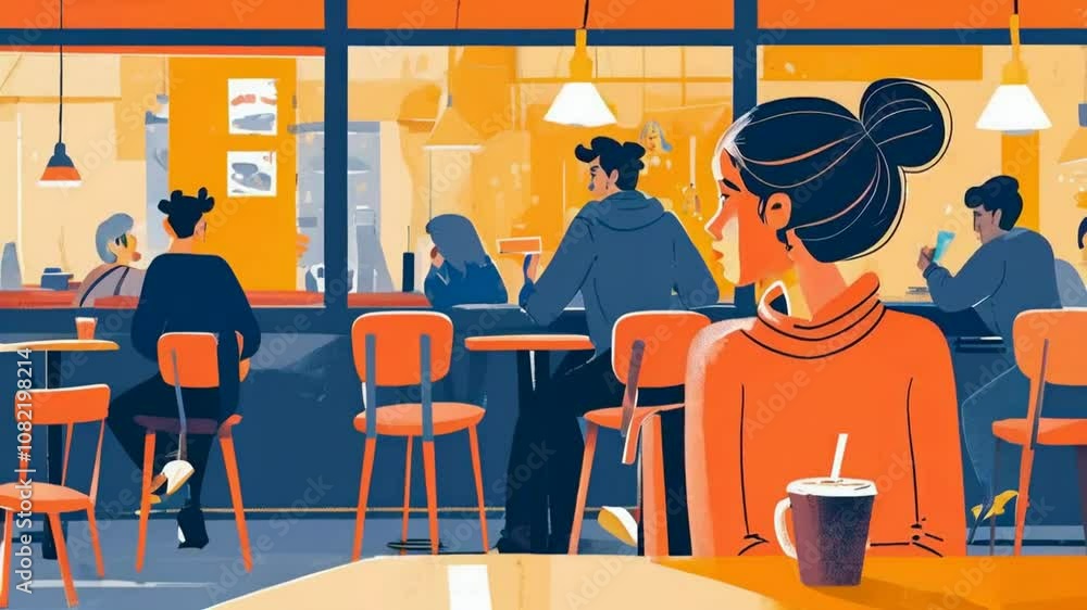 A cozy caf? scene featuring people enjoying drinks and conversation. A cozy caf? scene featuring people enjoying drinks and conversation.