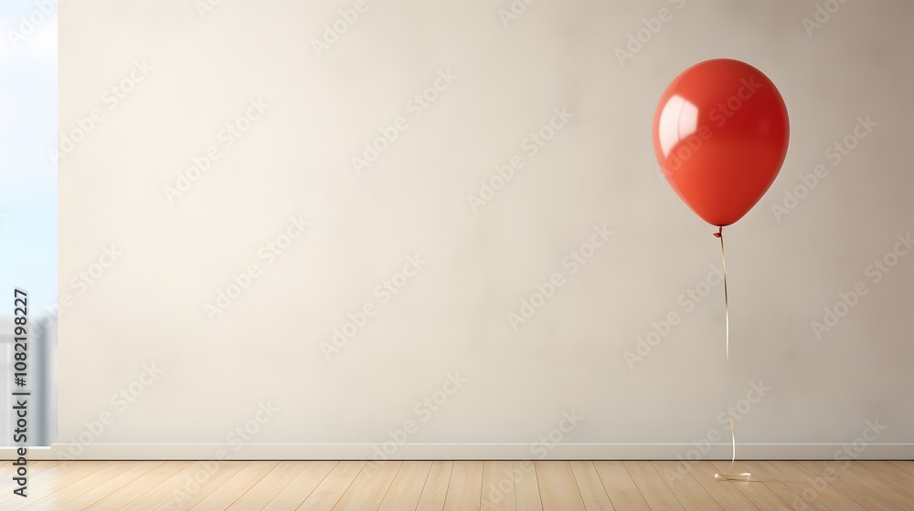 One festive balloon in an empty scene symbolizing a minimalist New Year AI generated illustration One festive balloon in an empty scene symbolizing a minimalist New Year AI generated illustration