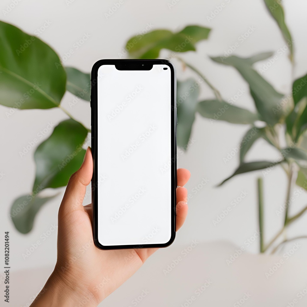 White blank screen of phone. Suitable for including text or graphic on it.