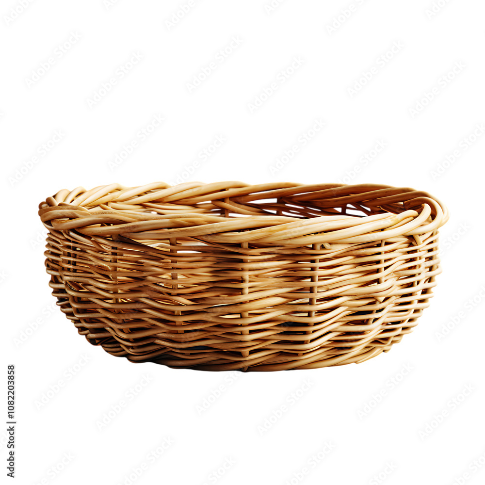 Whicker Basket PNG Cutout with Transparent Background Whicker Basket PNG Cutout with Transparent Background
