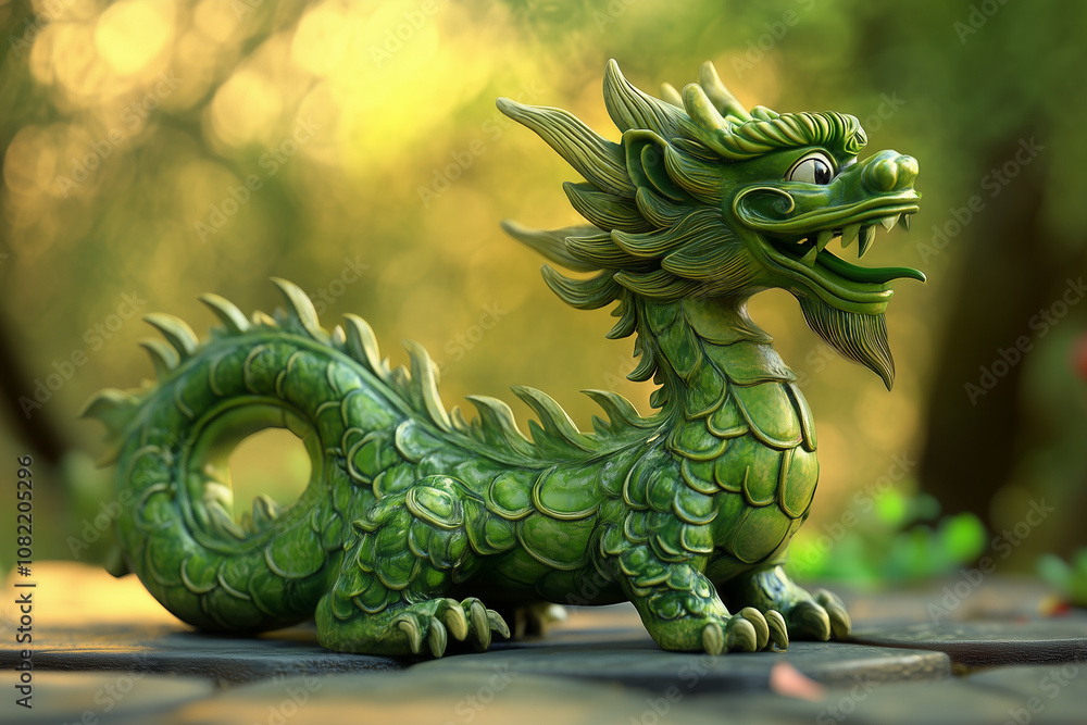 green wooden dragon figurine green wooden dragon figurine