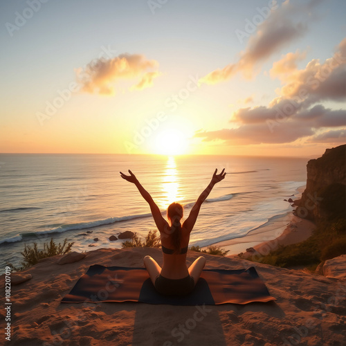 Femme en train de faire du yoga 