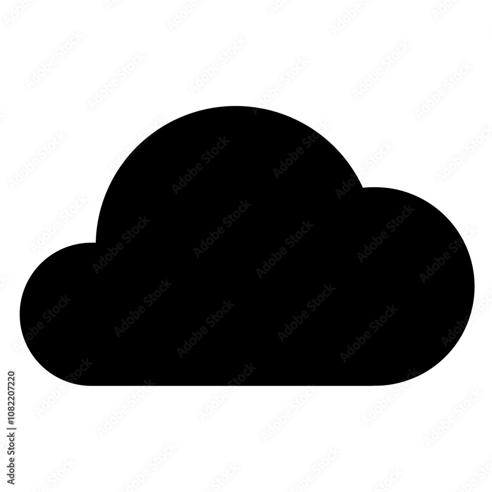 Black Cloud Icon - Simple Weather Symbol Black Cloud Icon - Simple Weather Symbol