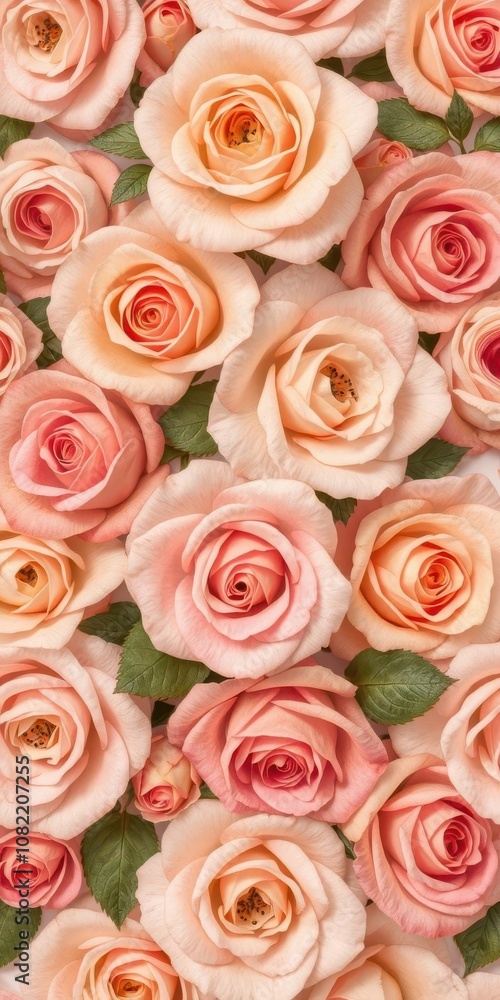 Seamless roses pattern with delicate petals and vibrant colors, background Seamless roses pattern with delicate petals and vibrant colors, background