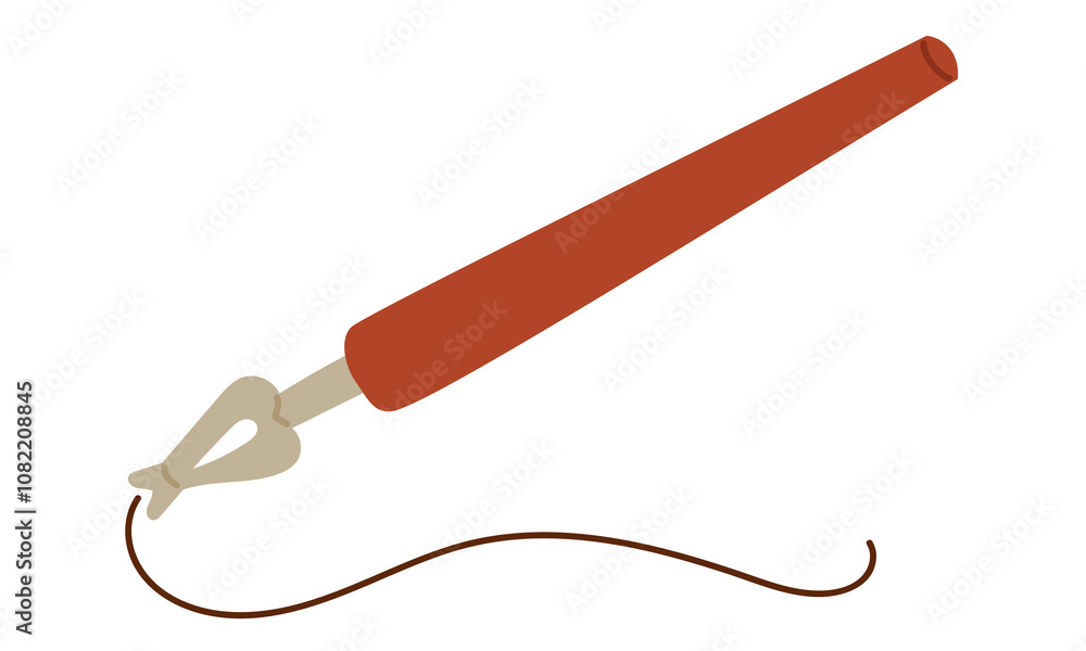 A color image of a modern fountain pen. Draw a line. An isolated writing object. The subject for writing and drawing is isolated on white Vector illustration for poets, letters A color image of a modern fountain pen. Draw a line. An isolated writing object. The subject for writing and drawing is isolated on white Vector illustration for poets, letters