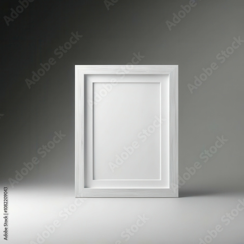 A white frame with a white background