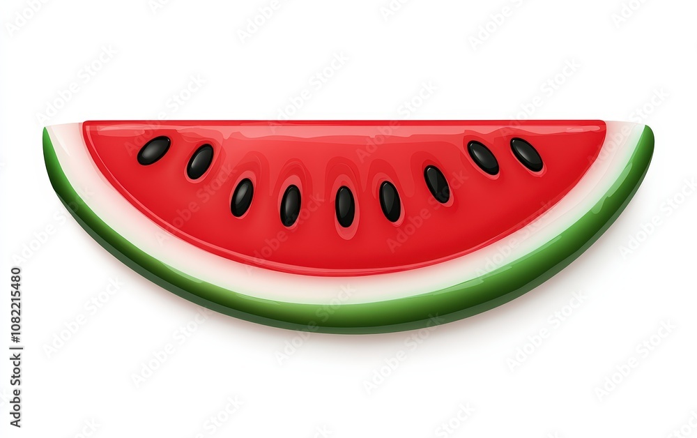 Watermelon Slice on White Background – Juicy slice of watermelon with red flesh and black seeds, centered and bright Watermelon Slice on White Background – Juicy slice of watermelon with red flesh and black seeds, centered and bright