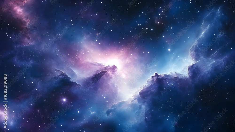 Cosmic Nebula: A Vivid 3D Illustration of Starry Clouds and Glowing Celestial Gas, Displaying a Breathtaking Deep Space Background Cosmic Nebula: A Vivid 3D Illustration of Starry Clouds and Glowing Celestial Gas, Displaying a Breathtaking Deep Space Background