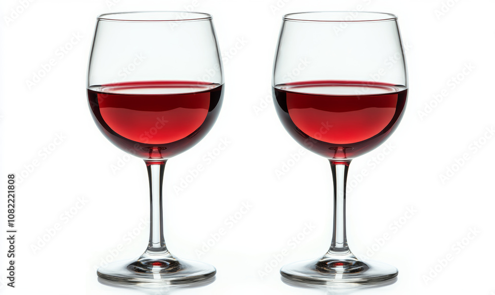 Pair of Wine Glasses with Red Wine for Valentine's Toast Pair of Wine Glasses with Red Wine for Valentine's Toast