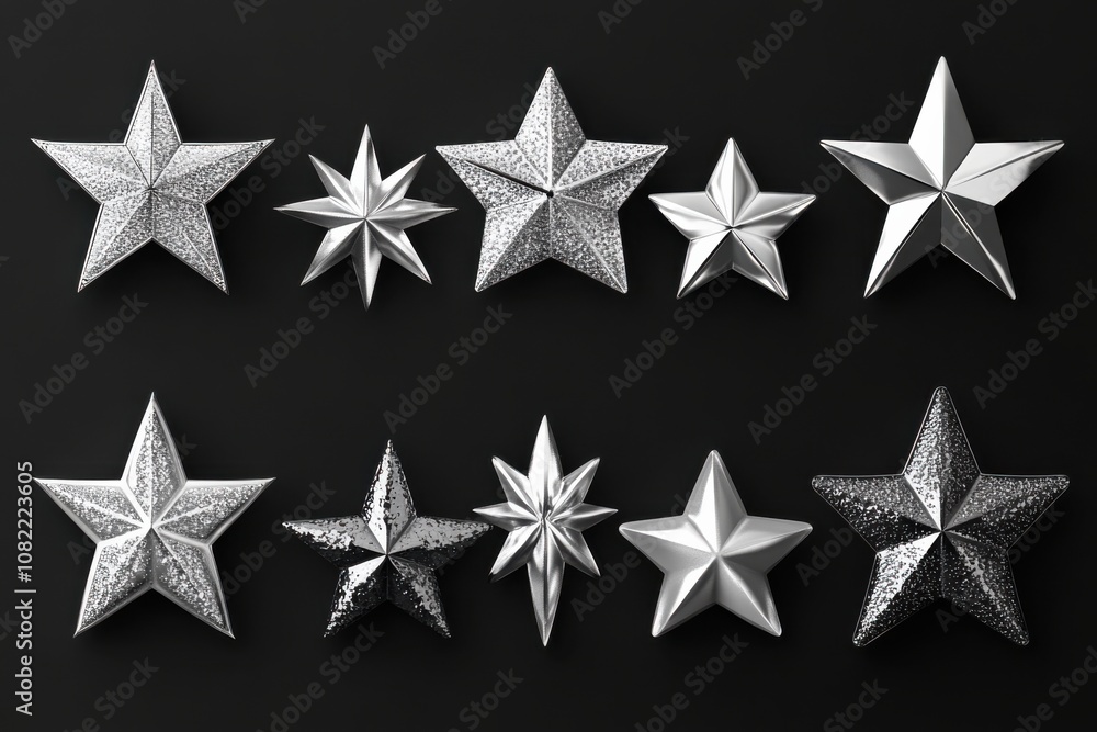 Obraz premium star collection on black background.