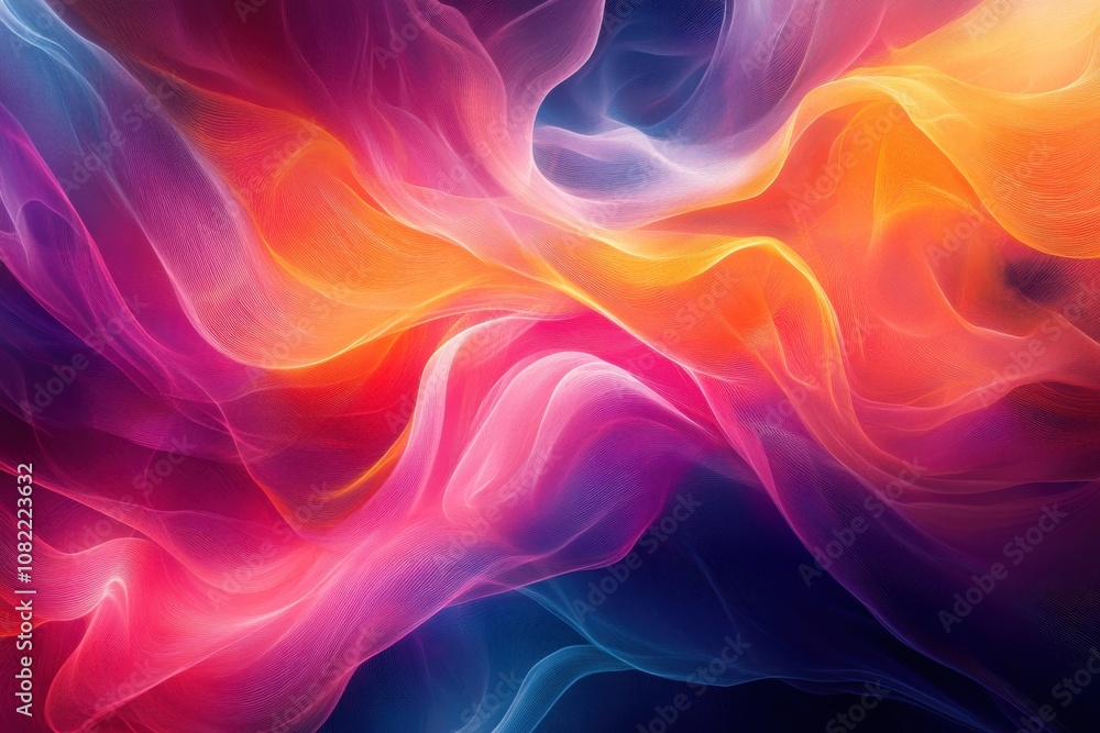 Vibrant abstract design featuring colorful swirling strands. Vibrant abstract design featuring colorful swirling strands.