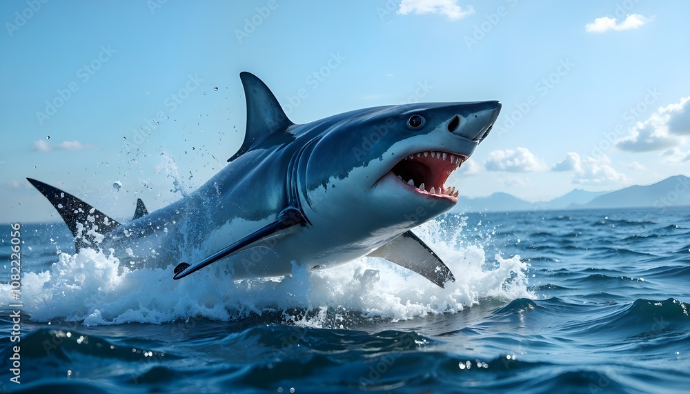 Fototapeta premium A powerful great shark