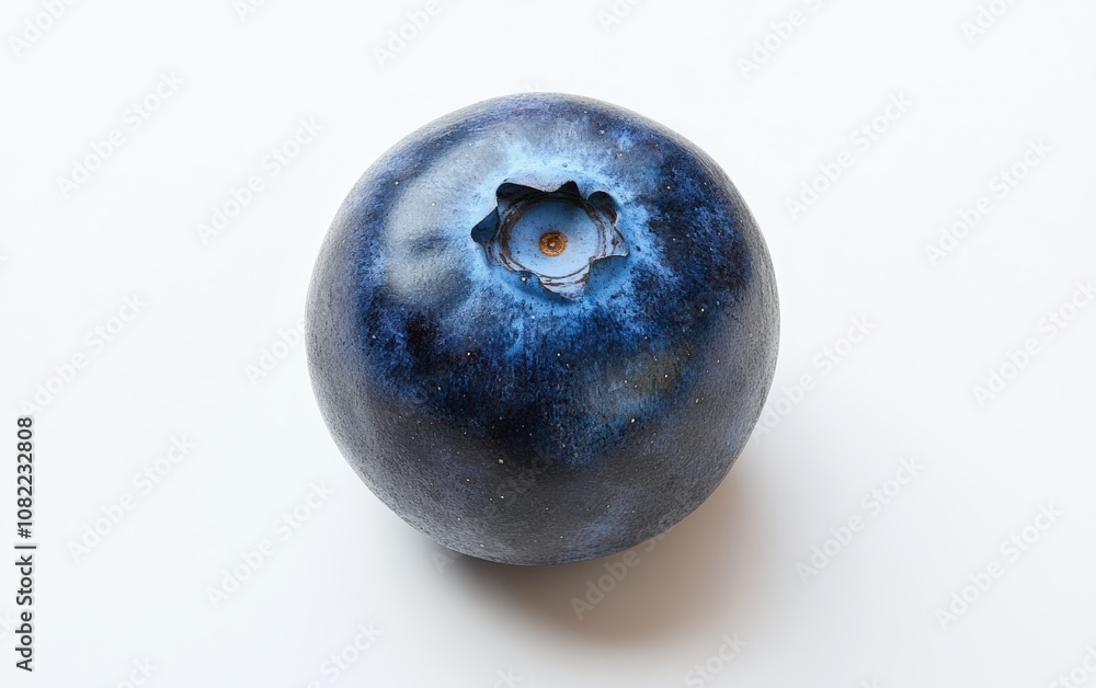 Blueberry on White Background – Single, deep blue blueberry, centered and well-lit on white, showcasing freshness Blueberry on White Background – Single, deep blue blueberry, centered and well-lit on white, showcasing freshness