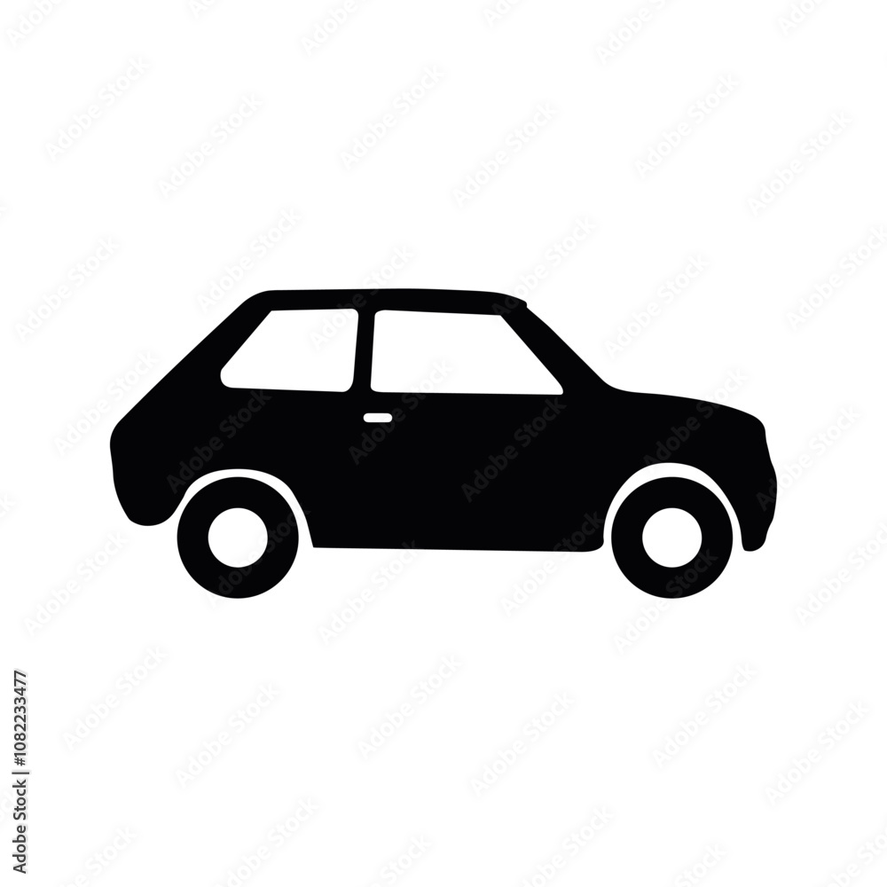 Black and white Car icon silhouette vector art Black and white Car icon silhouette vector art