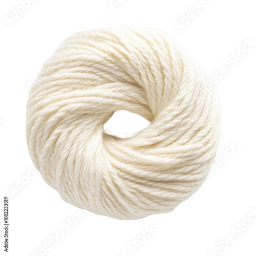 A soft white yarn ball perfect for knitting and crafting projects. photo