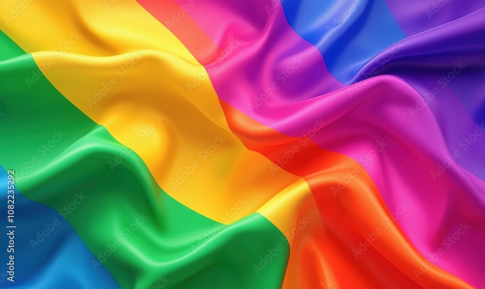 Rainbow flag waving fabric, vibrant colors, symbol of LGBTQ+ pride, inclusivity, diversity, celebration, unity, love, acceptance Rainbow flag waving fabric, vibrant colors, symbol of LGBTQ+ pride, inclusivity, diversity, celebration, unity, love, acceptance