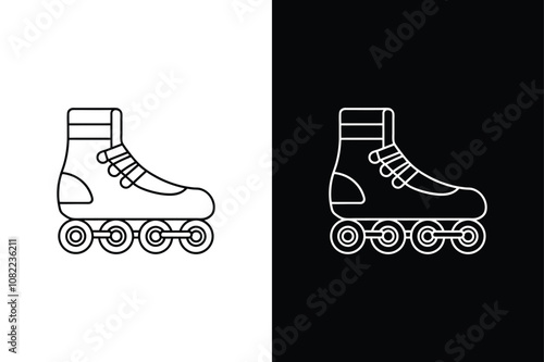  Rollerblades icon on White Background Vector Art Illustration on white background.