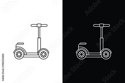 Segway icon on White Background Vector Art Illustration on white background.