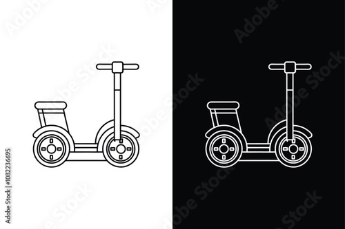 Segway icon on White Background Vector Art Illustration on white background.