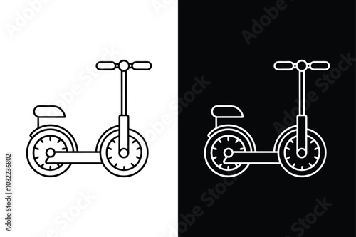 Segway icon on White Background Vector Art Illustration on white background.