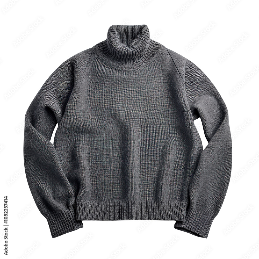 Fototapeta premium Stylish gray turtleneck sweater for cozy winter fashion.