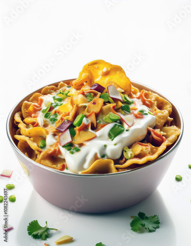 Close Up of Creamy Nacho Dish with Fresh Herbs