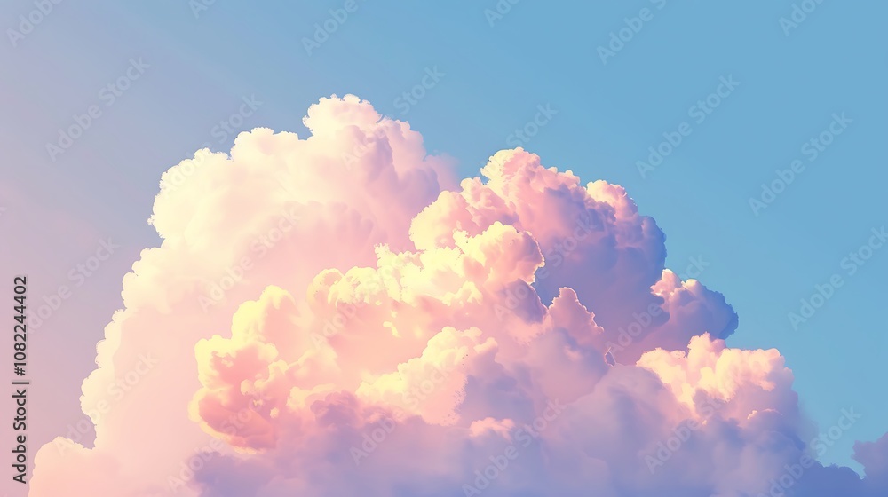A fluffy cloud illuminated by gentle morning light. A fluffy cloud illuminated by gentle morning light.