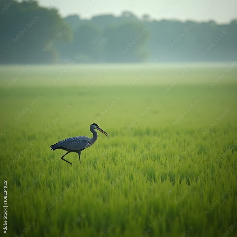 Obraz premium heron on the field