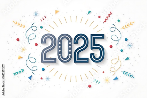 2025 happy new year text effect design