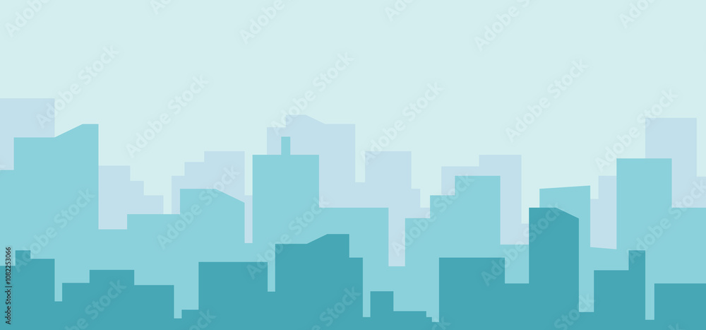 City skyline illustration. Urban landscape. Daytime cityscape. City skyline illustration. Urban landscape. Daytime cityscape.