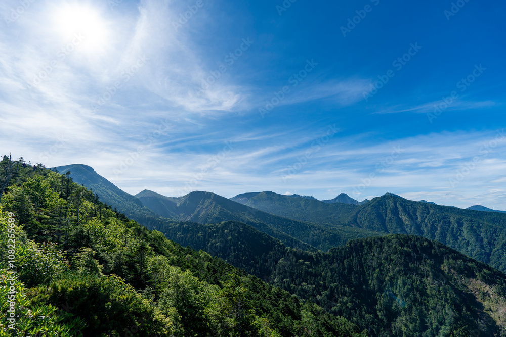 夏空の天狗岳 夏空の天狗岳