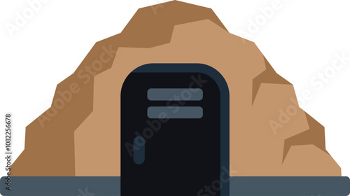Underground bunker is providing shelter underneath rocks from any danger