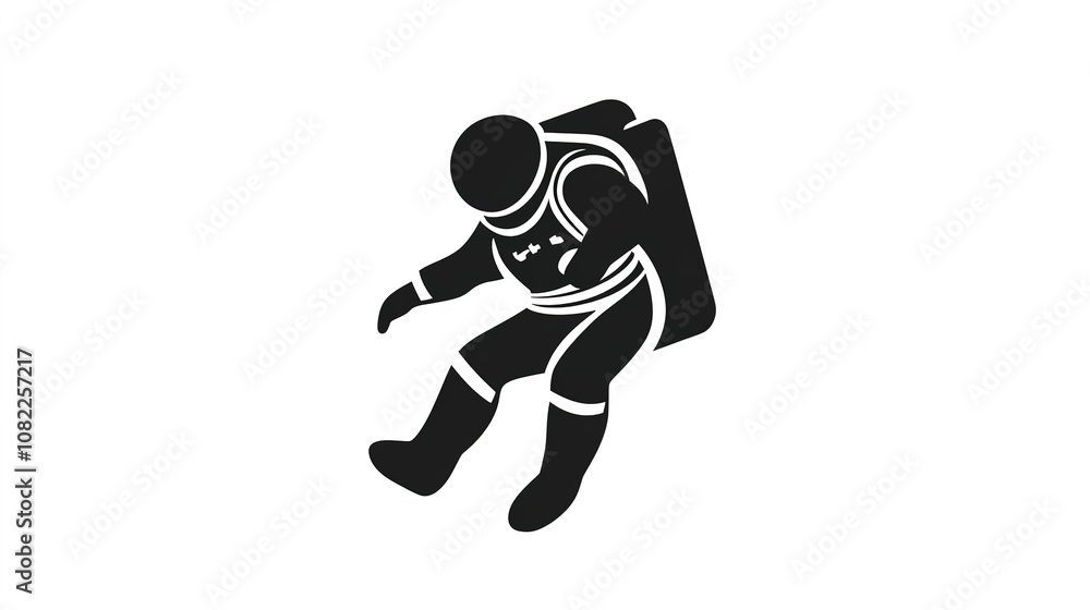 Black Astronaut Glyph, Simple and Bold Design Representing Space Exploration, Perfect for Cosmic and Astronaut-Themed Graphics Black Astronaut Glyph, Simple and Bold Design Representing Space Exploration, Perfect for Cosmic and Astronaut-Themed Graphics