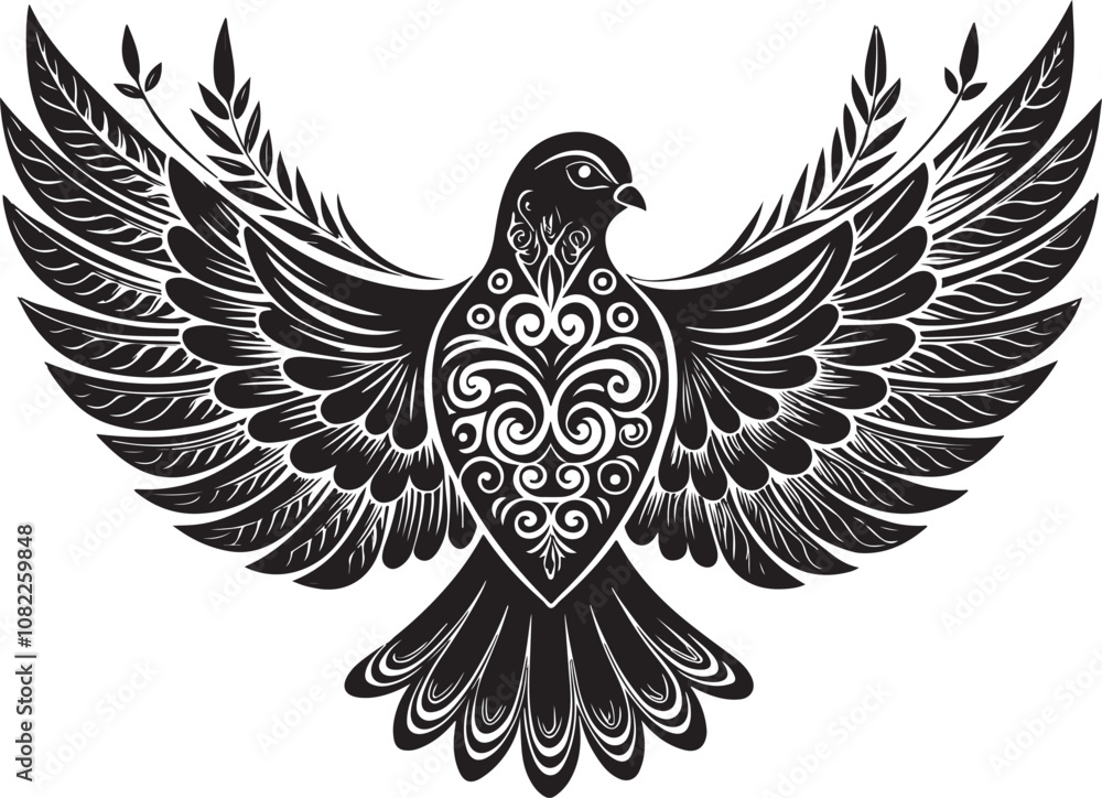 Obraz premium grenada dove bird vector illustration