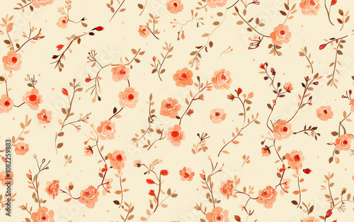 Vintage floral texture art background 