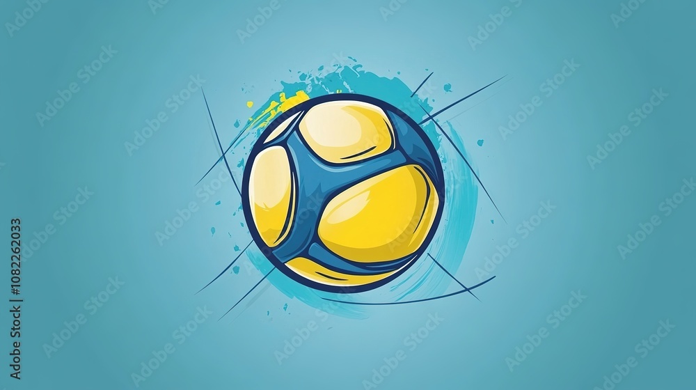Fototapeta premium soccer ball on blue