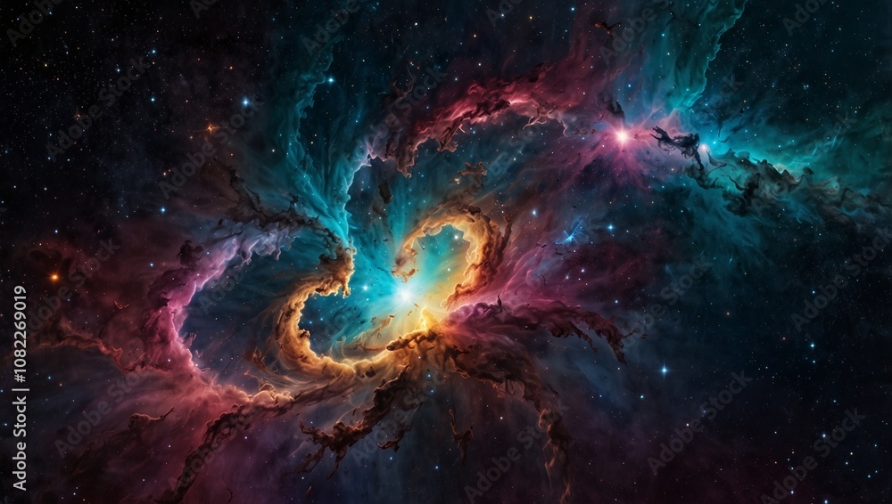 A mesmerizing cosmic collision of two glamorous celestial beings, their shimmering forms intertwining in a dazzling dance of light and color A mesmerizing cosmic collision of two glamorous celestial beings, their shimmering forms intertwining in a dazzling dance of light and color