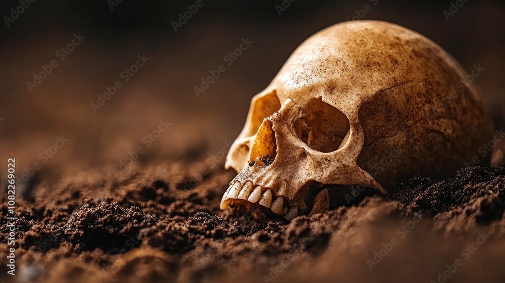 Human Skull in the Ground Human Skull in the Ground