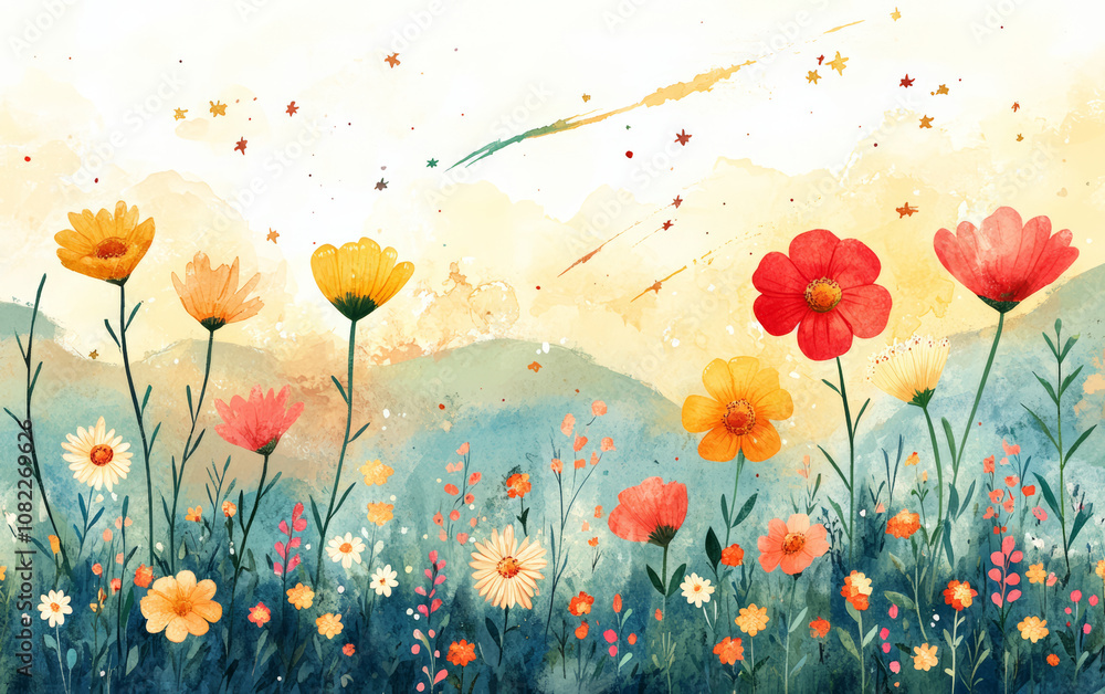 Fototapeta premium Vintage floral texture art background 